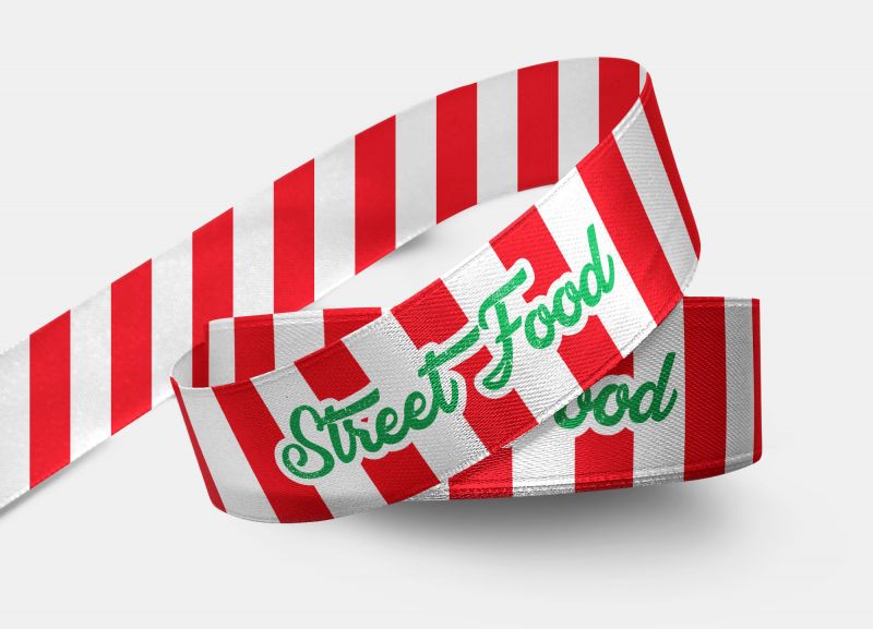 Nastro ideale come bracciale di ingresso o come porta badge per il tuo evento di street food.